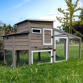 Poulailler mobile Sunny 4 à 6 poules toit shingle et polycarbonate