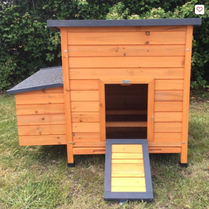 Poulailler Sussex XL 6 à 10 poules bois FSC toit shingle ouvrant