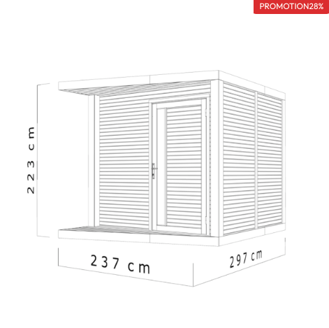 Abri de Jardin Moderne – 7.1 m2 – Finition Haut de Gamme- Neuf
