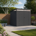 Abri de jardin en résine 4,10m² anthracite toit monopente