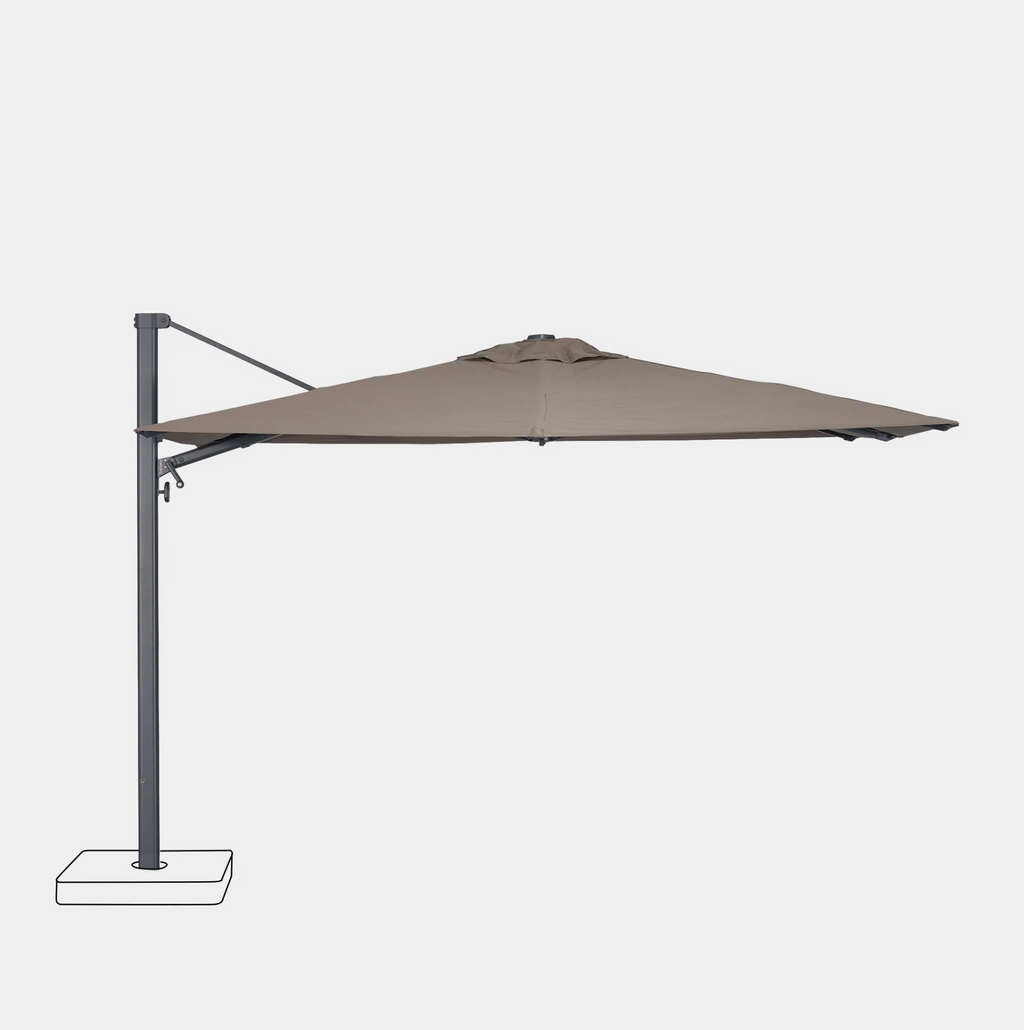 Parasol déporté anti-vent 3x4m - Structure anthracite