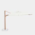 Parasol déporté anti-vent 3x3m - structure effet bois